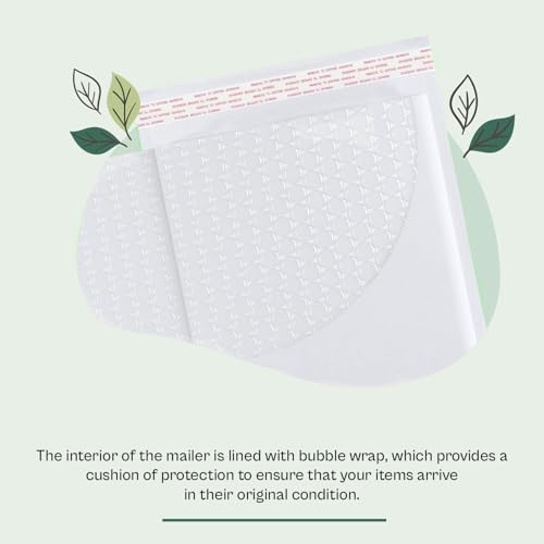 White Kraft Bubble Mailer, 4 x 8 Inch, 500 Pack, Padded Shipping Envelope Mailers, Self Seal and Peel Strip - color: White, size: 4 x 8 Inch