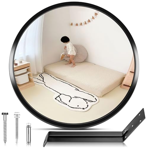 12” Acrylic Convex Mirror for Room, Adjustable Fixing Bracket - size: 12in without brim
