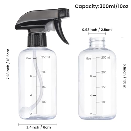 Spray Bottles 2 Pack 10oz 360° Any-Angle Spraying for Cleaning - color: Black, size: 10oz