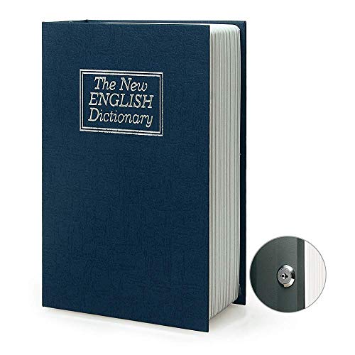 Diversion Book Safe Storage Box, Dictionary Secret Safe with Security Combination Lock/Key (Blue Dictionary) - style: Blue dictionary-Key