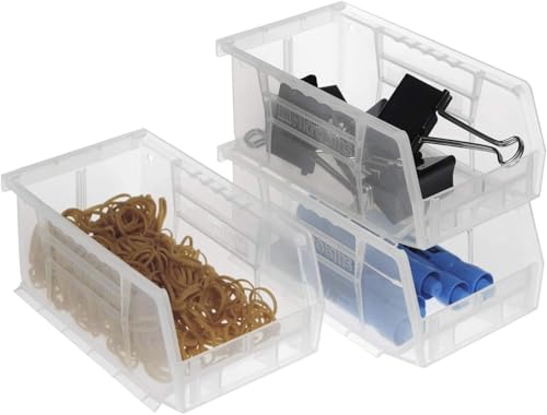 Akro-Mils 30220 AkroBins Plastic Storage Bins, 7"x4"x3", Clear, 24-Pack - color: Clear