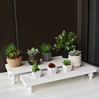 Ikee Design 2 Pcs Set Wooden Display Riser, Cupcake Dessert Display Riser - color: Wash White