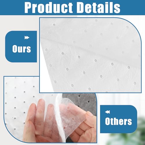 50 Pcs Oil Absorbent Pads, 9.8 x 13 Inch Oil Spill Mat, White