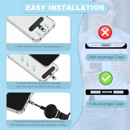 Retractable Phone Tether, Adjustable Anti-Theft Phone Lanyard