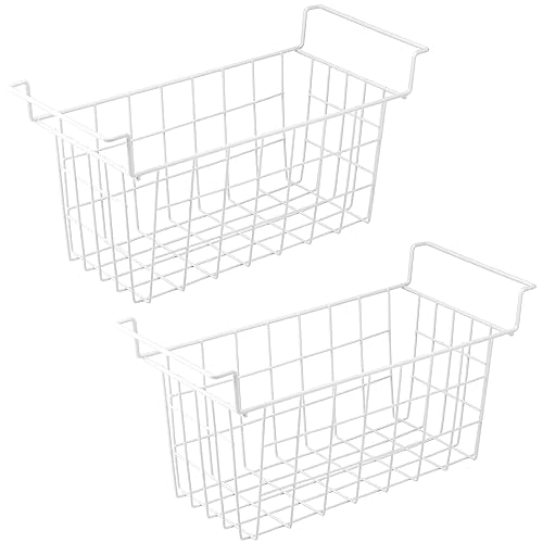 Orgneas 16.5 Inch Freezer Organizer Bins, Metal Wire Basket Bins, Replaces Chest Freezer Basket, Hangable, Sturdy, White - size: 16.5 inch