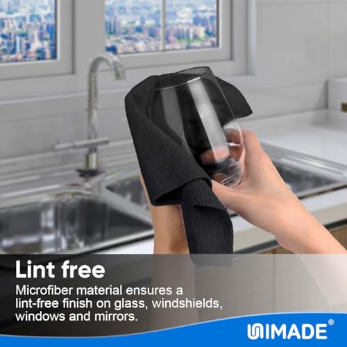 UNIMADE Microfiber Cleaning Cloth, 10 Pack Reusable Microfiber Towels - color: Black, size: 10PK