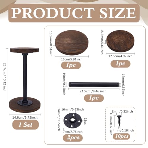 PH PandaHall Rustic Hat Display Stand Vintage Wooden Hat Holder 10" High