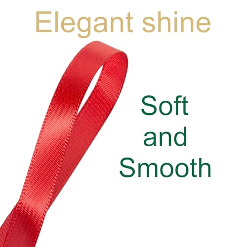 3/8 Inch Red Ribbon 50Yards – Perfect for Gift Wrapping - color: Red, size: 3/8"