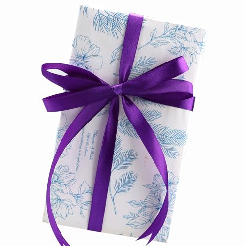 1/2 Inch Purple Satin Ribbon 50 Yards Single Face Polyester - color: Purple, size: 1/2 inch