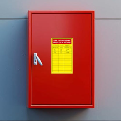 200 PCS Fire Extinguisher Inspection Record Label Monthly 5" x 3"