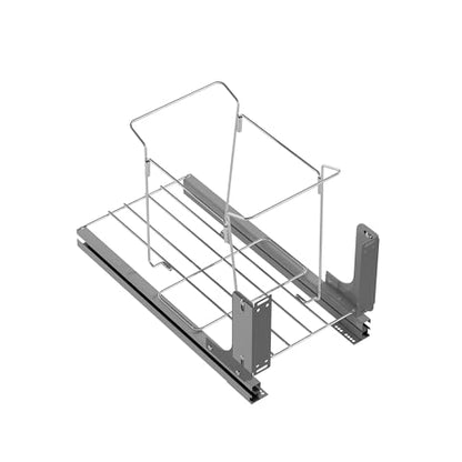 Dowell B15 Aluminum Base Wastebasket Pullout with Door Mount and 50Qt/13Gal Plastic Bin (4012 0115+50) - size: Single Pull-Out - 50Qt