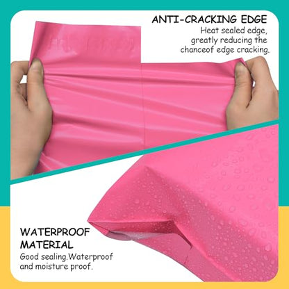 Poly Mailers 10x13 Inch, 100 Pack, Pink Shipping Bags, 2.4 Mil - color: Pink, size: 10x13 Inch 100 Pcs