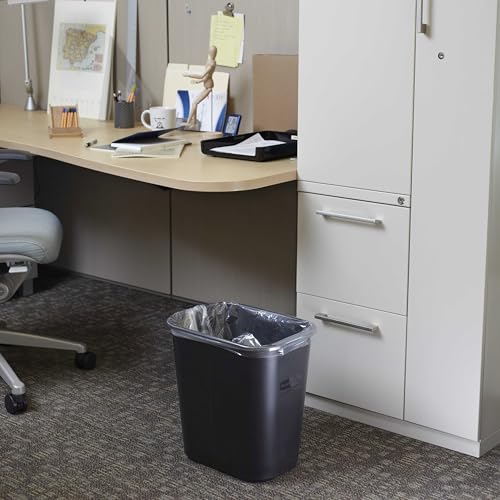 Rubbermaid Commercial Products Deskside Wastebasket/Trash Can, 3.25-Gallon/13-Quart, Black, Small, for Bedroom/Bathroom/Office, Fits Under Desk/Sink/Cabinet - color: Black, size: 3.25 Gallons