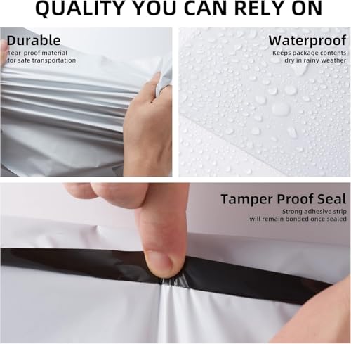 KKBESTPACK White Poly Mailers 14.5x19 in, Shipping Bags, 200 Pcs - size: 14.5" x 19" 200pcs