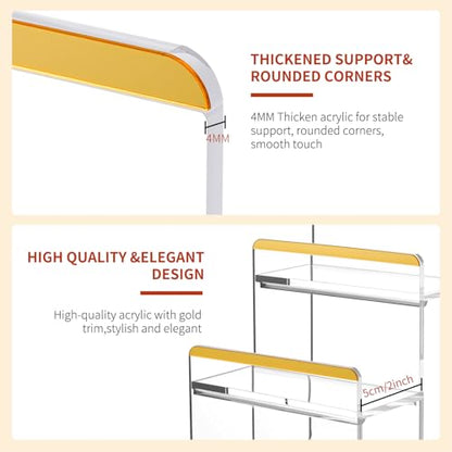2 Pack Acrylic Wallet Display Stands, 4-Tier Purse Display Stands - size: 4 Tier (2 Pack)