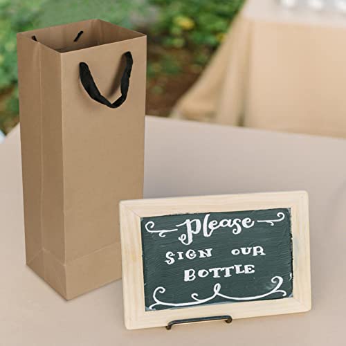 Aimyoo Large Brown Wine Bottle Bags Bulk 6x5x15 inch, 10 Pack Kraft Paper Gift Bags with Handles for Wedding Festival Retail - color: Brown - 6x5x15 inch, size: 1 Count (Pack of 10)