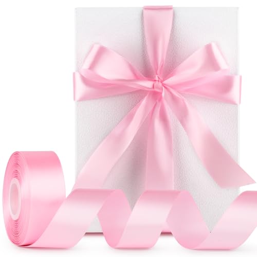 Mauproy Pink Satin Ribbon, 1-1/2 Inch, 50 Yards - color: Pink