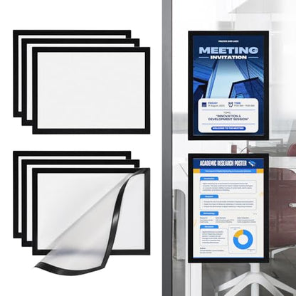 Inpack Magnetic Frames, Magnetic Sign Holder 8.5x11, 12-Pack, Black - size: 8.5'' x 11''-12 PACK