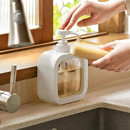 Soap Dispenser, Refillable Hand Soap Dispenser for Bathroom and Dish Soap Dispenser for Kitchen Sink, Liquid Soap Dispenser with Waterproof Label, White Bathroom Dispenser 10 Oz - color: White, 10oz