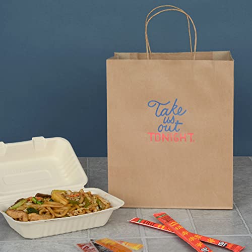 Prime Line Packaging Shopping Bags with Handles, 10x6.75x12 inches, 50 Pack - size: 10x6.75x12 Inch