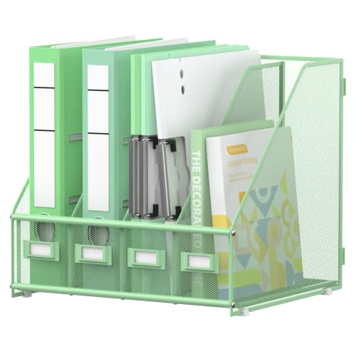 4-Compartment Magazine File Holder and File Organizer for Desk, MintGreen - color: Mint Green