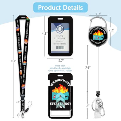 Gctriki Dumpster on Fire Lanyards for ID Badges, Funny Badge Holder Clip - color: Black Dumpster