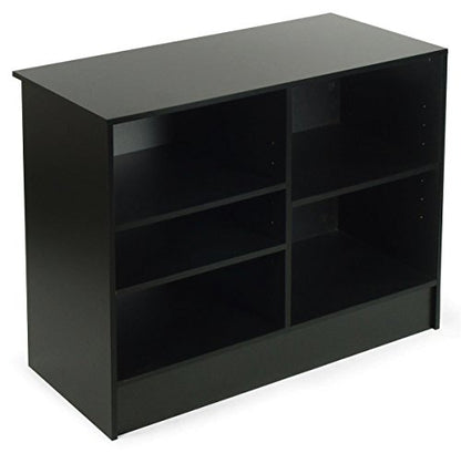 Only Hangers Cash Register Stand with 3 Height-Adjustable Shelves- 48" Black Melamine Checkout Counter - Available in Black and Maple. Available in 48" Wide and 72" Wide. (48" Wide, Black) - color: Black, size: 48" WIDE