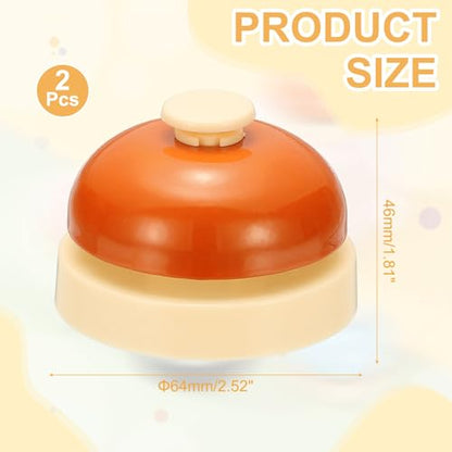 PATIKIL Call Bell, 2.52 inch Small Desk Service Ring Bell Buzzers for Front Desk Reception Counter Dinner Bar Hotel Classroom Game, Candy Brown, 2 Pack - color: Candy Brown, size: 2.52 Inch
