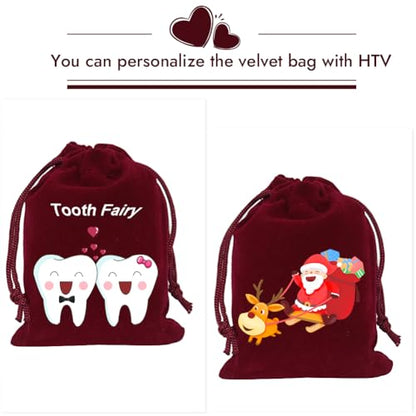 HRX Package 20pcs Small Velvet Bags 3x4 in for Jewelry Gift Packaging - color: Burgundy red