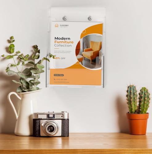 FUCDTEFC Acrylic Brochure Holder 8.5x11, Clear 3 Tier Magazine Holder Brochure Display Stand with Removable Divider for 4 x9 Inch Literature Pamphlet Flyer Holder for Wall Mount or Countertop - size: 3-Tier Brochure Holder