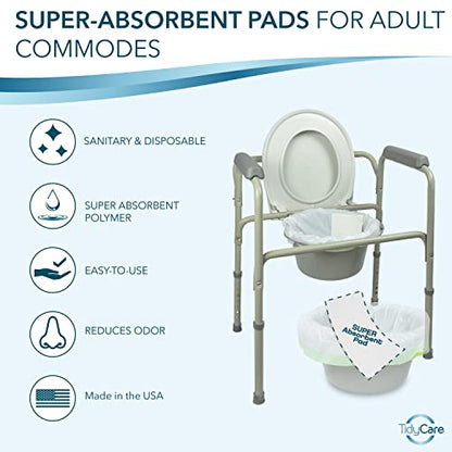 TidyCare Value Pack of 40 Disposable Absorbent Bedside Commode Pads - size: 40 Count (Pack of 1)