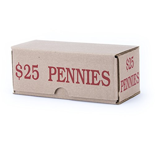 Penny Storage Box Red Holds 50 Wrapped Coin Rolls, 10 boxes - size: 10
