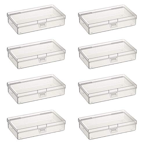 Goodma 8 Pieces Rectangular Clear Plastic Organizer Box, 135 x 80 x 30 mm - size: 135 x 80 x 30 mm