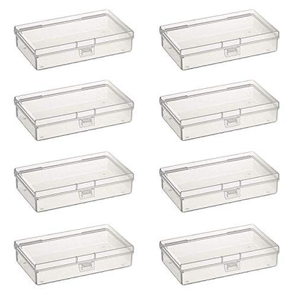 Goodma 8 Pieces Rectangular Clear Plastic Organizer Box, 135 x 80 x 30 mm - size: 135 x 80 x 30 mm