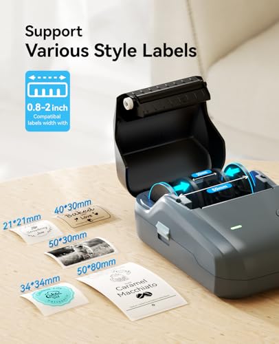 NIIMBOT B1 Label Maker Came with 3 Roll White Labels(Blue) - color: Blue, size: Printer+ 3 Tapes