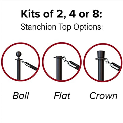 Crowd Control Warehouse Stanchion Kit, 2 Polished Stainless Steel Posts - color: Purple Rope, size: Polished Stainless Steel