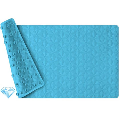 Non Slip Bathtub Mat for Bath Tub Shower - 241 Vacuum Suction Cups - color: River Blue, size: 28" x 16" (Rectangular)