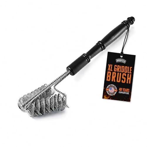 BRUSHTECH XL Griddle Brush - Bristle-Free, Stainless Steel (Black/Metal) - style: XL Griddle