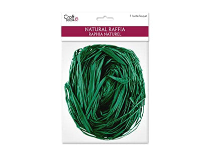 Raffia Long-Stranded Fiber for Arts and Crafts - Medium 2 Oz Bunch (Green) - color: Green