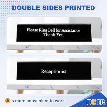 UCEC Desk Bell for Service, Ring Bell Sign, Dinner Bell for Inside - size: 1+1 Pack