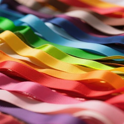 QingHan Grosgrain Ribbon 3/8 Inches 40 Yards (20 Colors x 2yards) - color: Multi