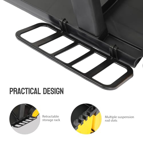 TUFFIOM Janitorial Cart with Key-Locking Cabinet, 3-Shelf Commercial Cleaning Cart, Housekeeping Caddy with Locker,Wheeled with Yellow Vinyl Bag, Black, Great for Hotel, Stores, Schools, and Business - color: Black