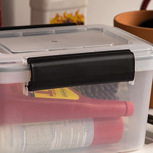 IRIS USA 6-Pack 6 Qt Storage Bins with Gasket Lids, Clear/Black - size: 7 Qt, style: 6 Pack