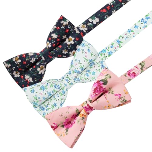 AUSKY 8 PACKS Elegant Adjustable Pre-tied Bow Ties for Men Boys (1&4&5&6&8 Pack for option) - color: A