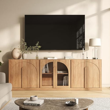 BELLEZE Bijou 3-Piece Modular Sideboard Buffet Cabinet - Camel - color: Bijou Camel Abb