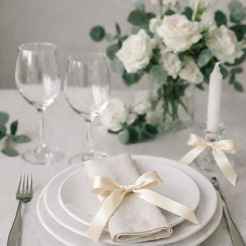 Ivory Satin Ribbon 1-1/2 Inch x 36 Yards for Weddings Hair Bows & Gift Wrap - color: Ivory