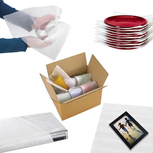 50 Pack of Mighty Gadget (R) Large 16" x 12" x 1/16" Foam Wrap Sheets, Safely Wrap Dishes, China, and Furniture, Foam Wraps Cushioning for Moving Storage Packing and Shipping Supplies (White)