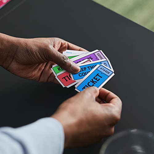 Raffle Tickets Double Roll 8000 Tickets 50/50 Tickets for Events, Entry, Class Reward, Fundraiser & Prizes(Blue, Green, Purple, Red) - color: (Blue+green+purple+red) 8000 Tickets