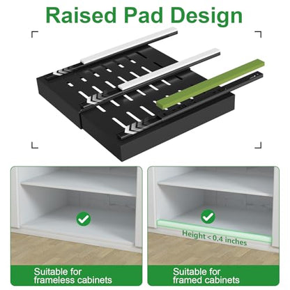 PAKETA 2 Pack Expandable Pull Out Cabinet Organizer,21" Deep - color: Black, size: 21"D X 12-20"W (2 Pack)