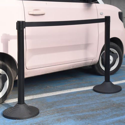 OrangeStar Crowd Control Stanchions, Heavy Duty Stanchion Set - color: Black, size: Style2-Round Rubber Base